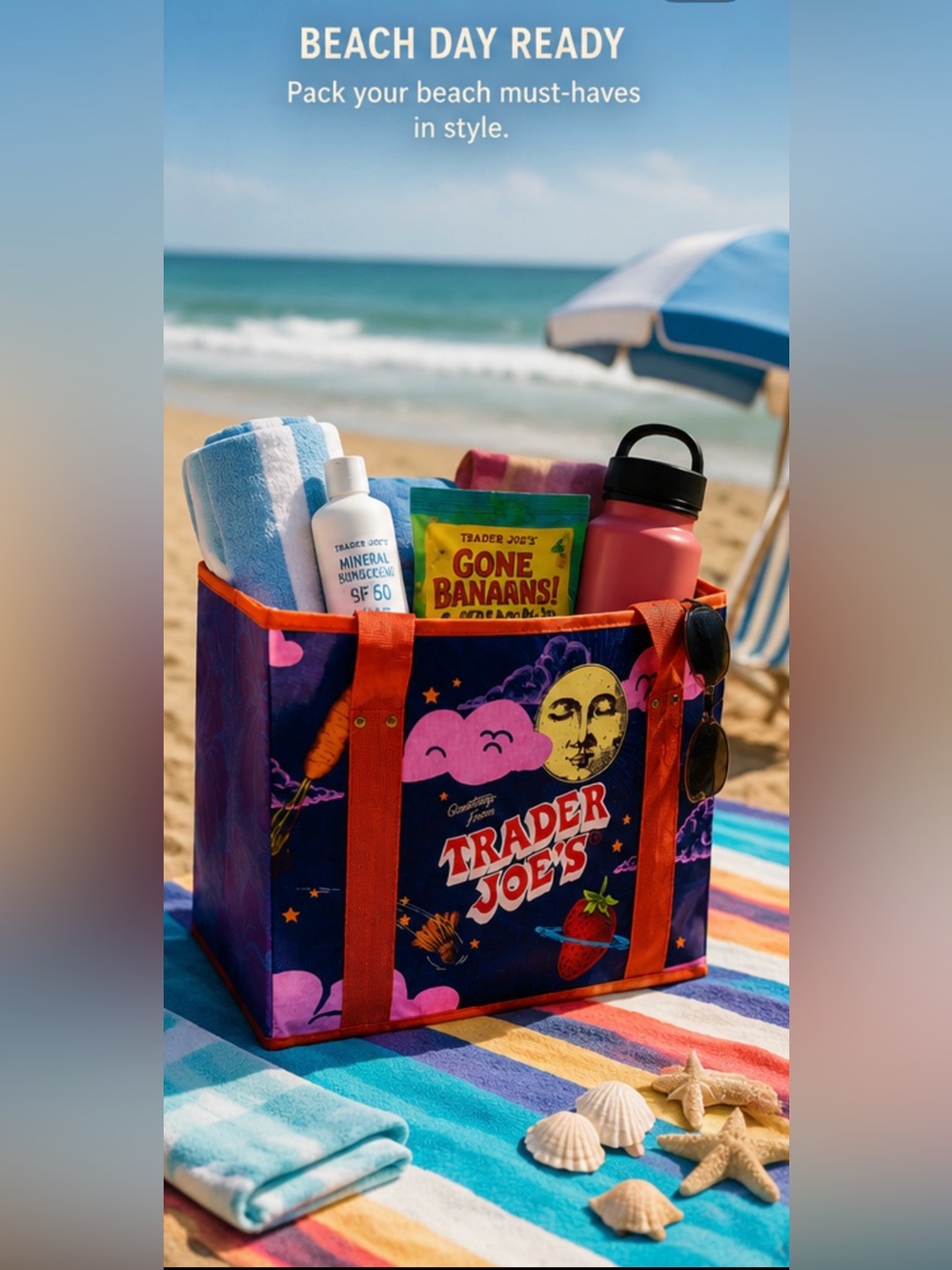 🌻Trader Joe’s Stand-Up Collapsible tote